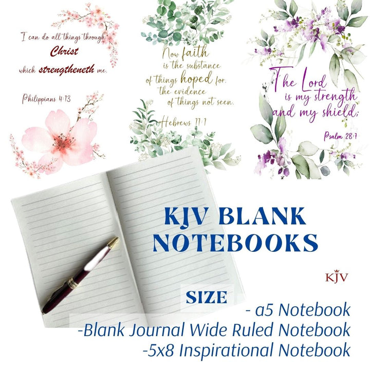 KJV Slim Notebook Variety 3 Pack | Kinsman & Company | Blank Journal Notebook, Devotional Notebooks, Traveler's Notebook, KJV Journal Bible, Inspirational Journal, Inspirational Notebook, Sermon Notebook, Sermon Notes Journal, Slim Notebook, 5x8 Journal Notebook, Notebooks Women, Sermon Note Journal, Spiritual Journals, Floral Notebook, Bible Journaling Accessory, Bible Study Notebook, Spiral Notebook, Small Floral Notebook, KJV Floral Notebook, Spiral Journal Notebook, Christian Journal