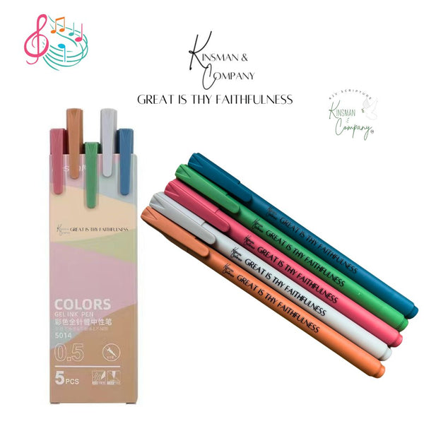 KJV Scripture Gel Pen Set Deep Color | King James Version Scripture Bible Verse Pens for Her | Kinsman & Company