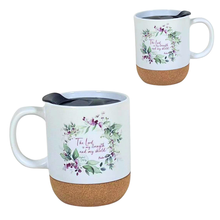 Cork Bottom Coffee Cup | KJV Scripture Purple Lavender Kinsman & Company