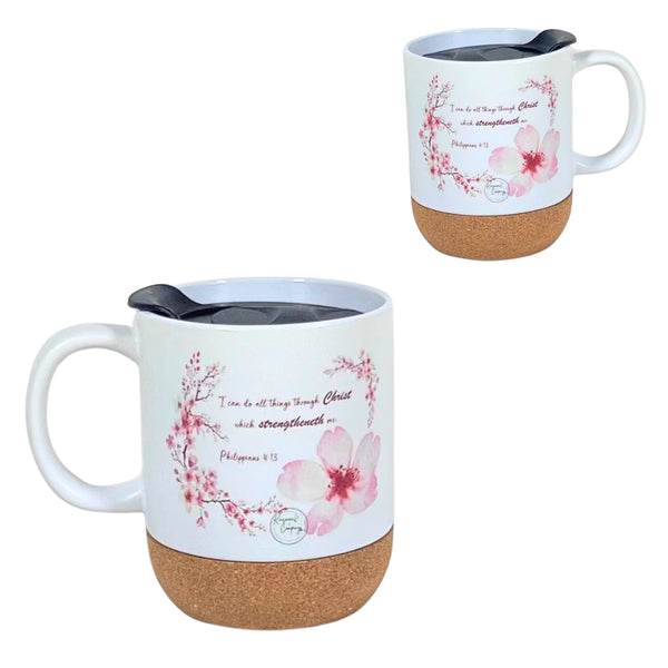 Scripture Pink Cherry Blossom Coffee Cup