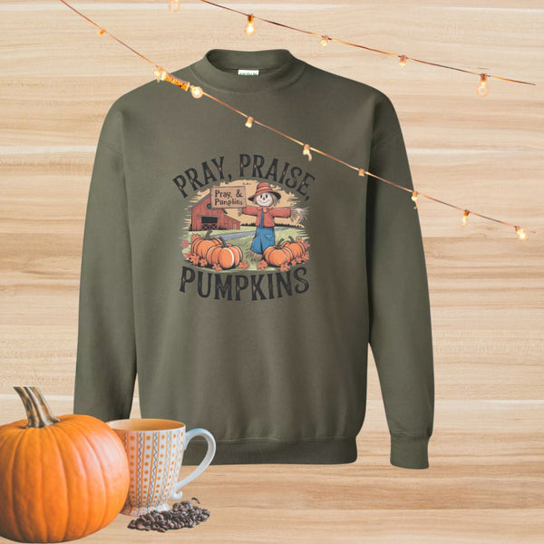 Sweatshirts | Praise, Pray & Pumpkins | Military Green Kinsman & Company